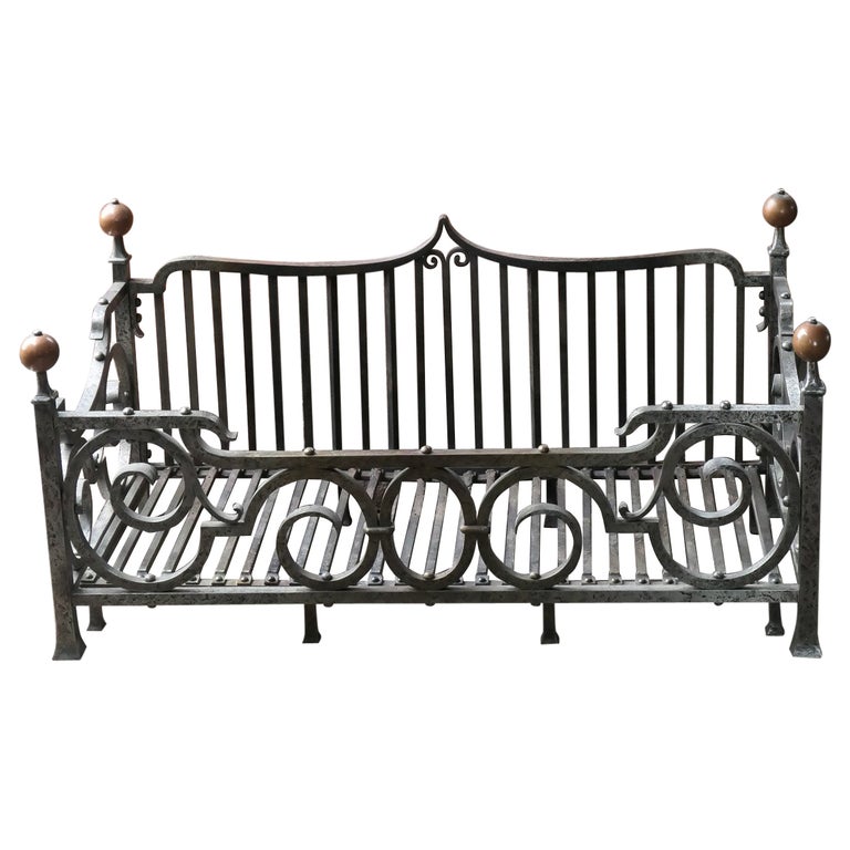 Large Dutch Art Nouveau Fire Grate, Fireplace Grate For Sale at 1stDibs