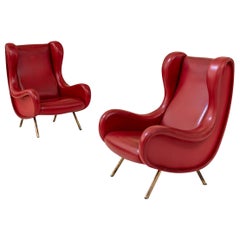 Vintage Pair of "Senior" Armchairs by Marco Zanuso for Arflex, Italy, 1960