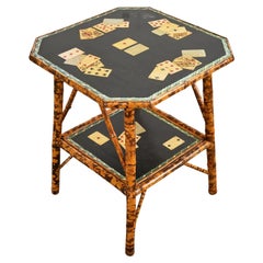 19th Century English Tortoise Bamboo Trompe L'oeil Centre Table