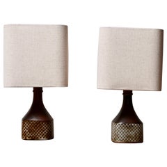 Stig Lindberg Pair Ceramics Table Lamps, Sweden, circa 1960