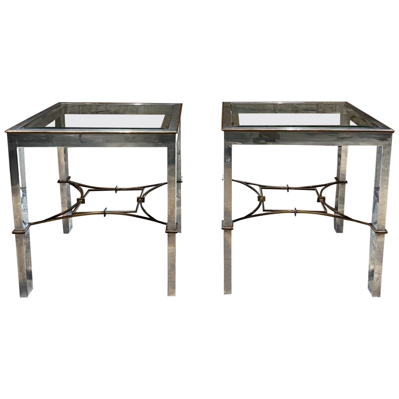 1960s Arturo Pani Modern Side Tables Aluminum and Bronze Mexico City