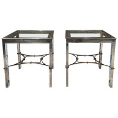 1960s Arturo Pani Modern Side Tables Aluminum and Bronze Mexico City
