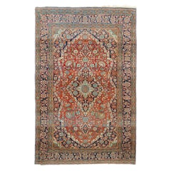 Antiker Kashan-Teppich 4'4'' x 6'7''