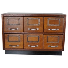 Used Small Dutch Oak Apothecary / Filing Cabinet Tabletop Model, circa 1940s