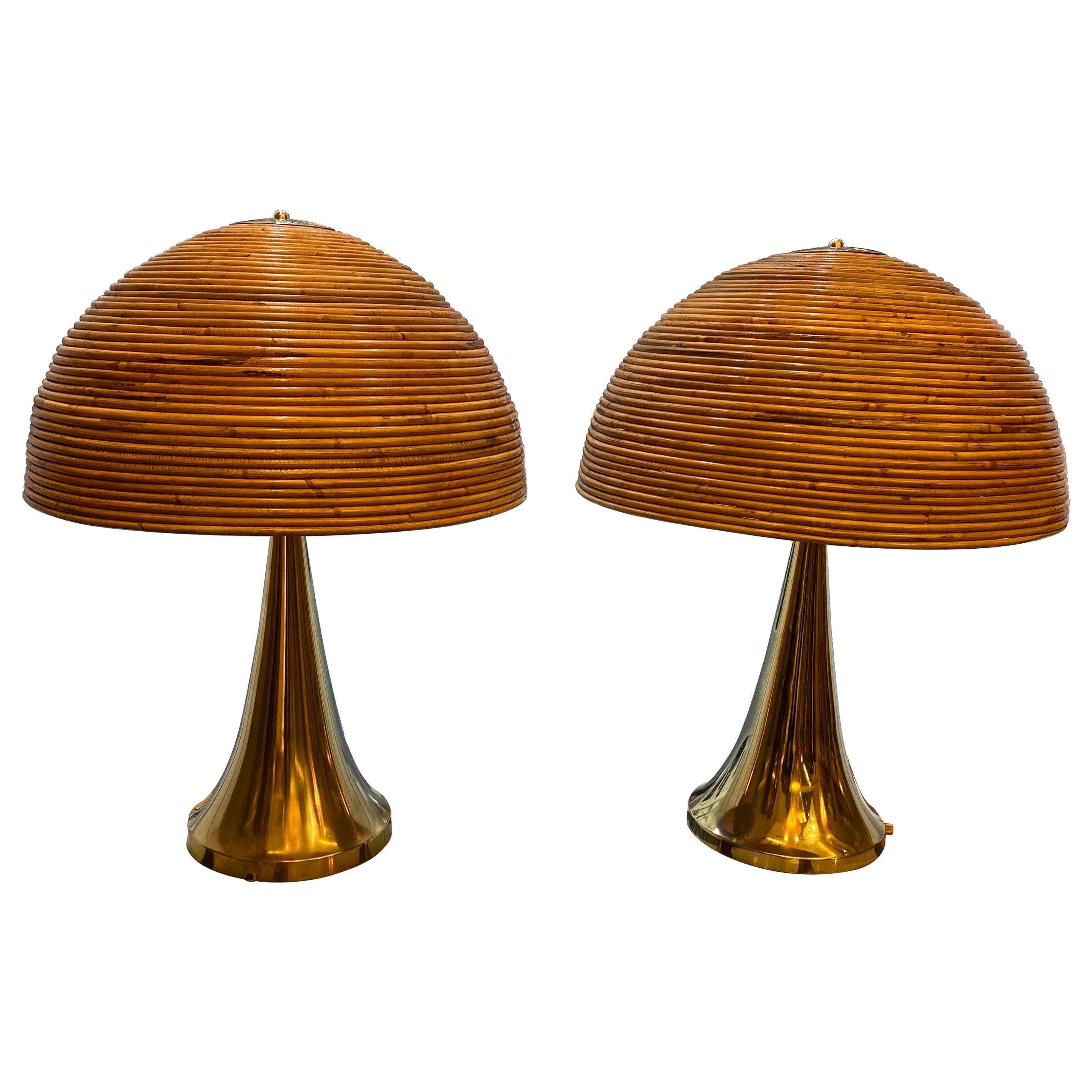 Pair of Large Modern Table Lamps in the Manner of Gabriella Crespi For Sale