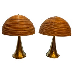 Vintage Pair of Large Modern Table Lamps in the Manner of Gabriella Crespi
