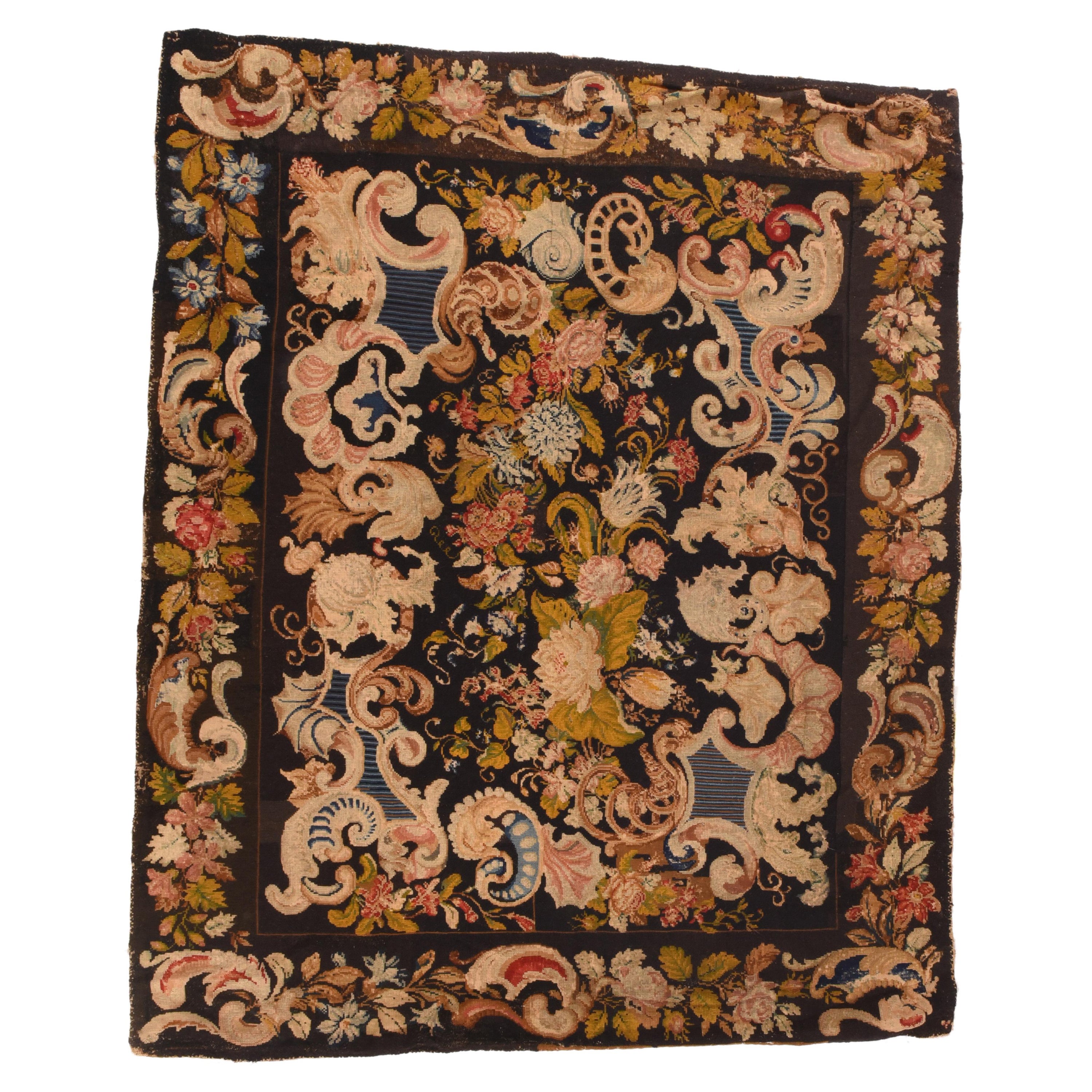 Antique Needle Point Rug For Sale