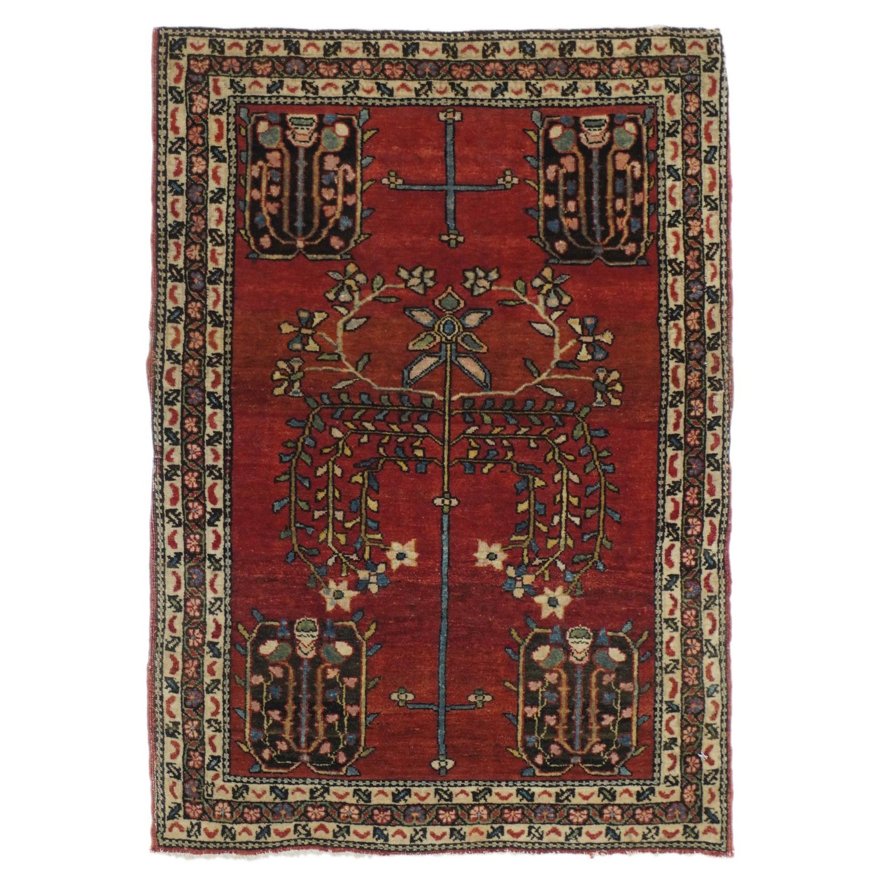 Antique Mohajeran Sarouk Rug For Sale