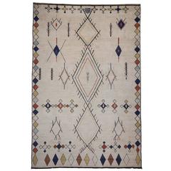 Contemporary Moroccan Style Oversize Rug with Tribal Design