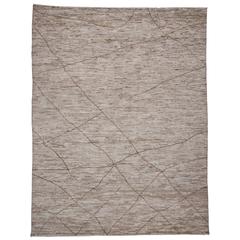 Contemporary Moroccan Area Rug with Modern Style in Warm Earth Tones 12