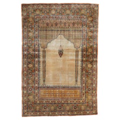 Antique Silk Tabriz Rug