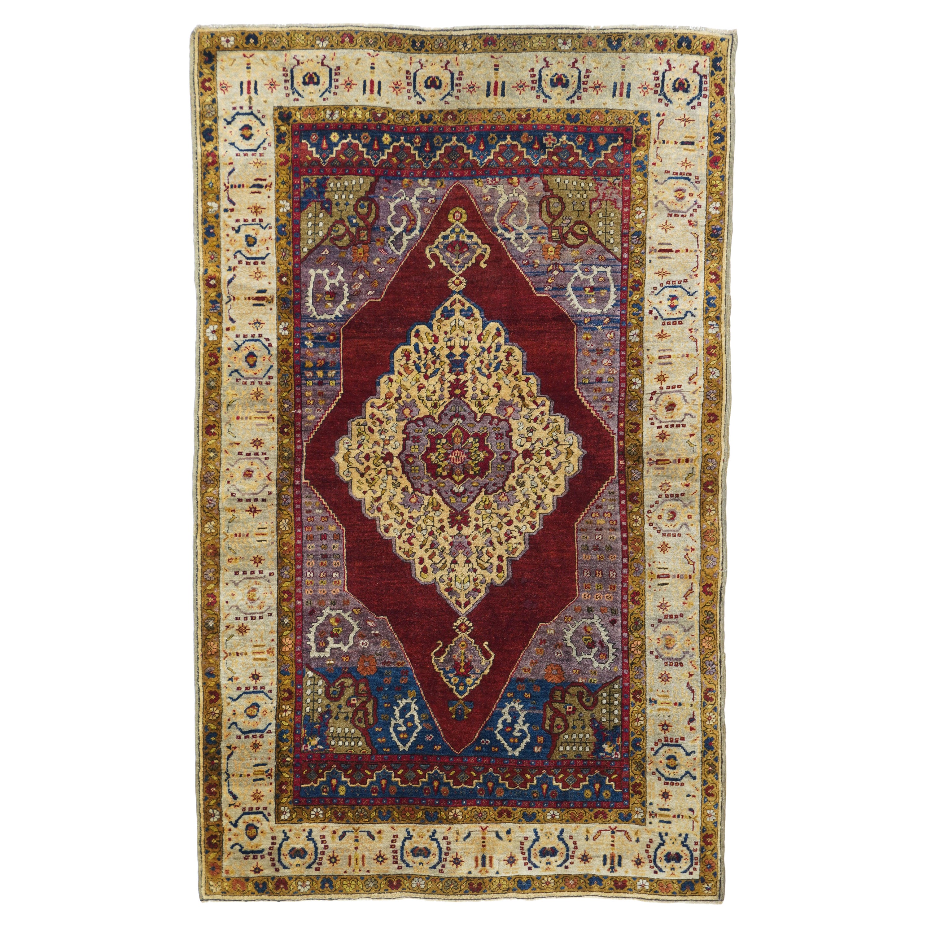 Tapis turc antique d'Anatolie 3'9'' x 6'1''