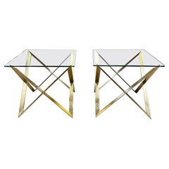 1960s Arturo Pani Stellar Glass on Gold Leaf Side Tables Mexico City