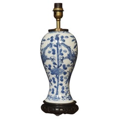 Vintage Chinese Blue and White Vase Lamp