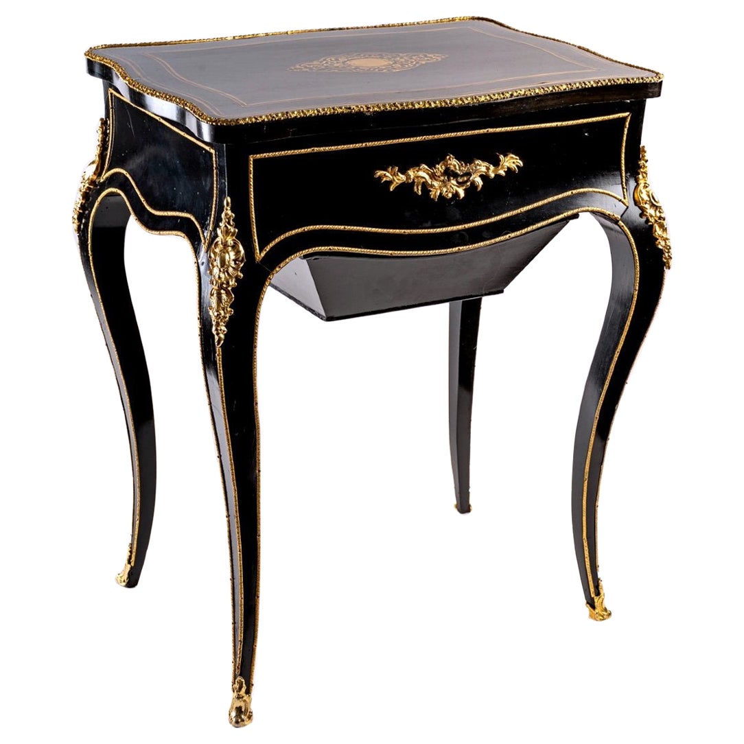 Boulle Work Table, Stamped: L.Gradé & Pelcot, Period: 19th Century For Sale