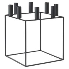 Schwarzer Kubus-Kerzenhalter für 8 Personen von Lassen