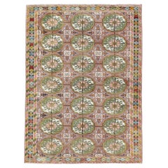 Tribal Turkoman Inspired Mid-20th Century Handmade Persian Malayer Accent Rug