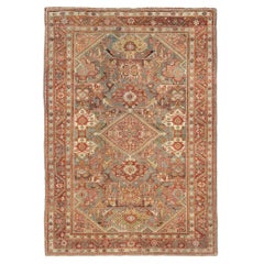 Antique Joshegan Inspired Early 20th Century Handmade Persian Mahal Accent Rug