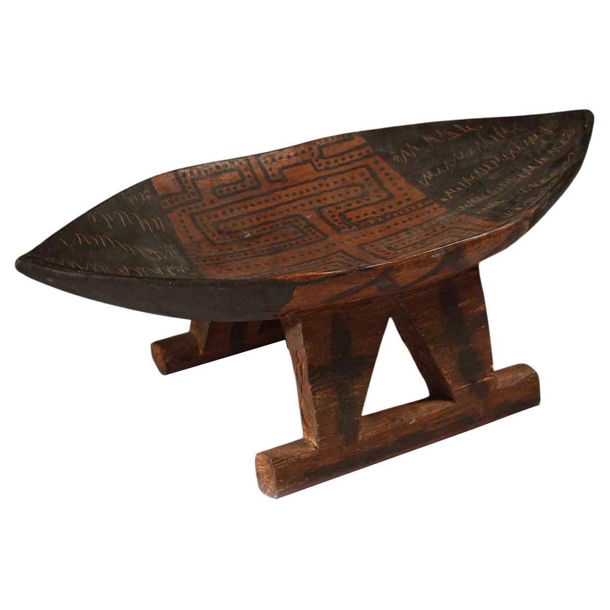 Vintage Carved Pained Suriname Stool Tribal Interior Design Home Decoration For Sale