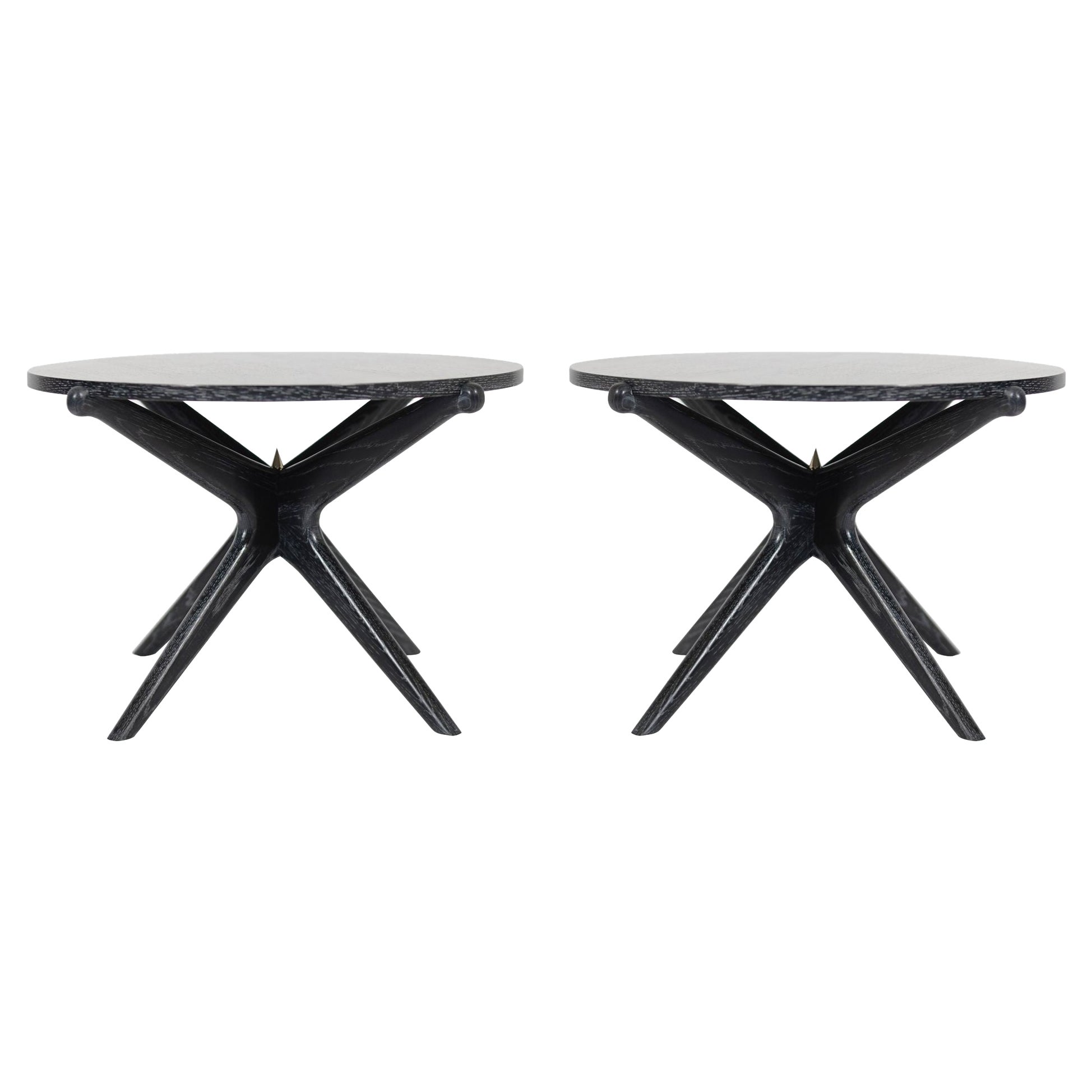 Set of Gazelle End Tables in Limed Oak by Stamford Modern For Sale
