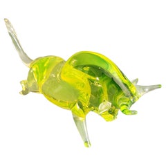 Green Murano Glass Bull