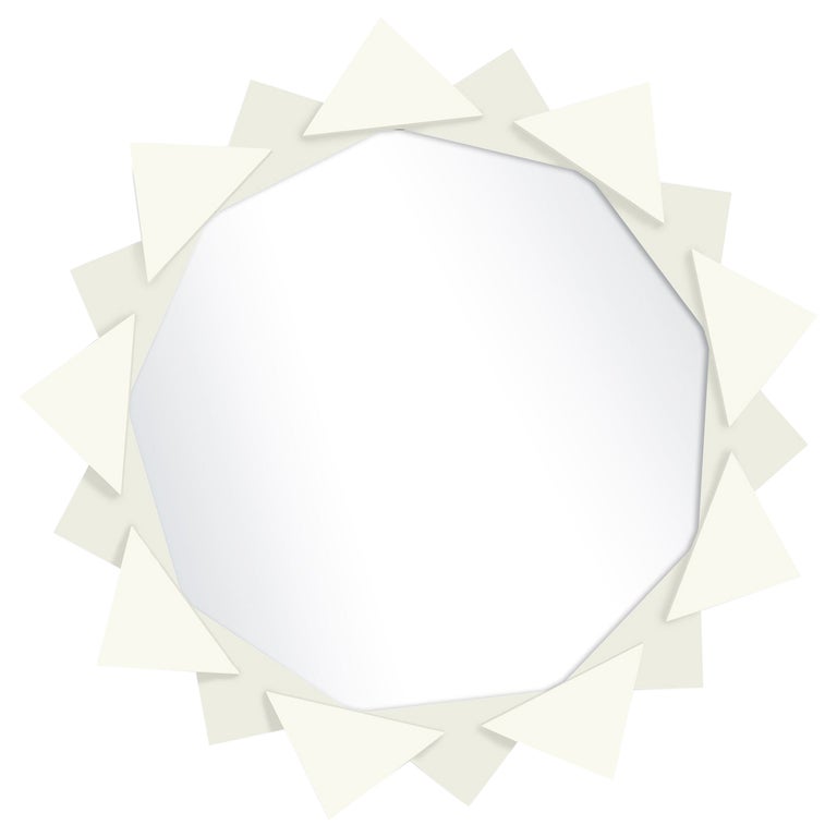 Collage du FLEUR Soleil Mirror in White Dove For Sale at 1stDibs