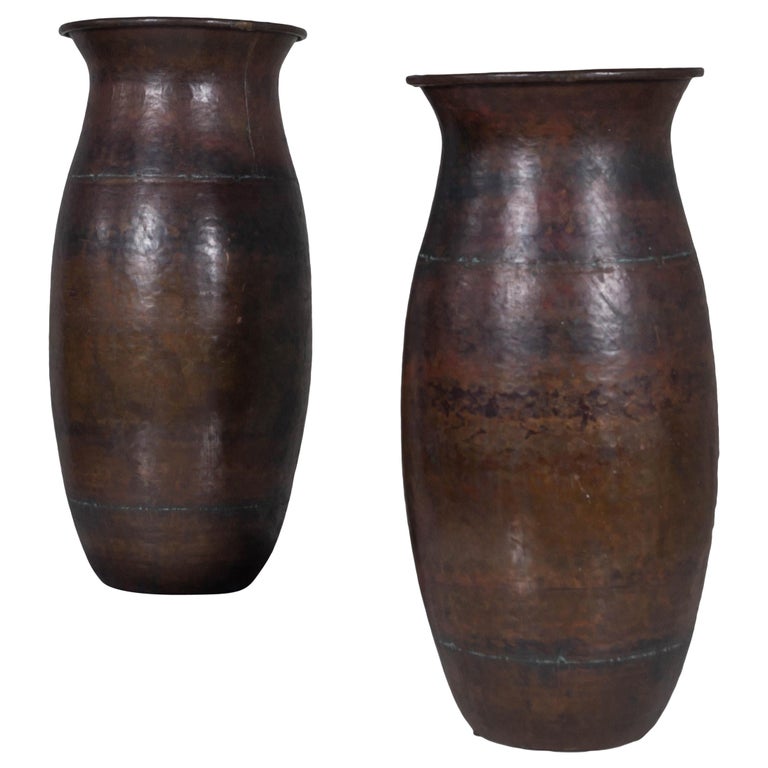 Monumental Pair of Copper Vessels For Sale at 1stDibs