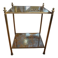 French Maison Jansen Style Bronze and Mirrored Table