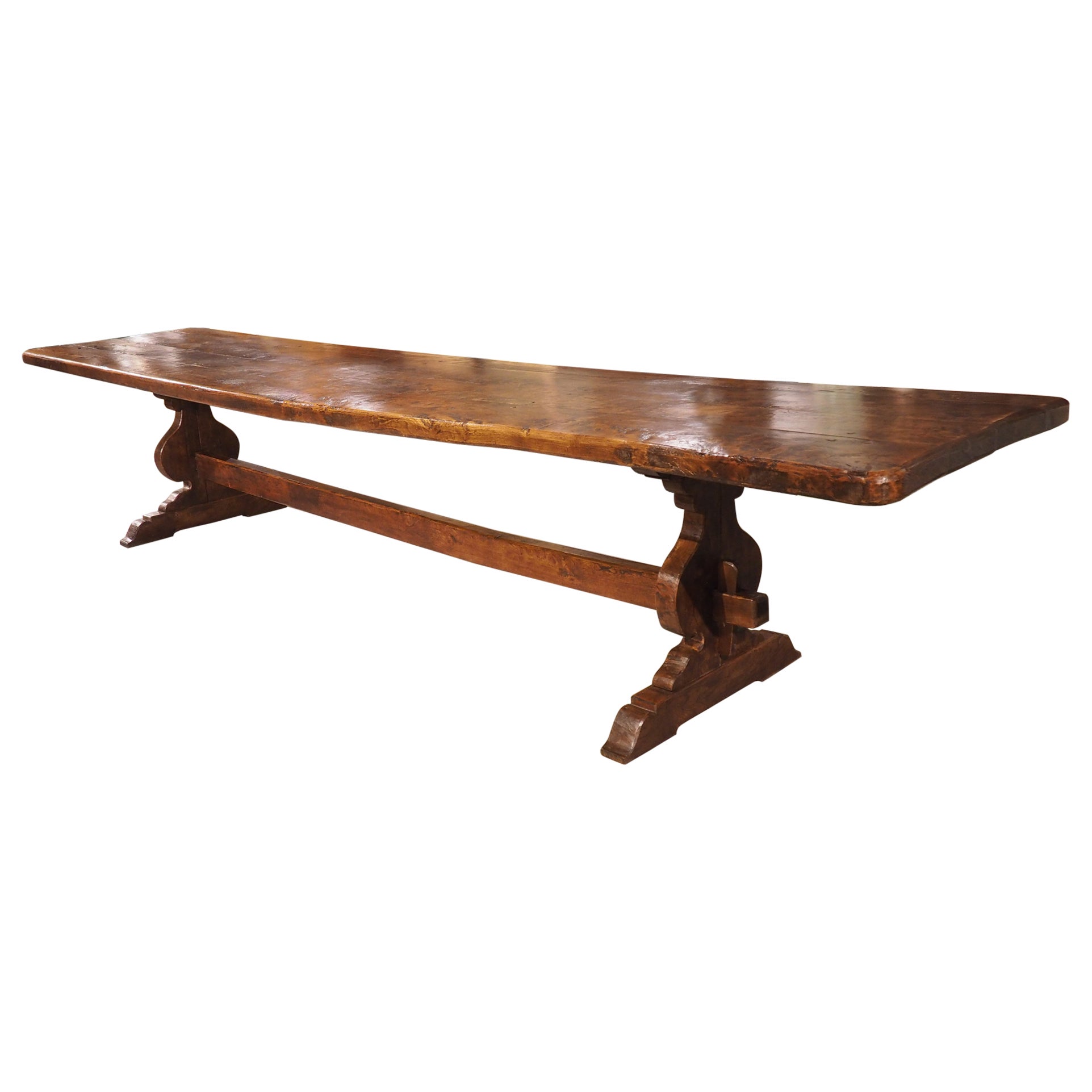 Antique Chestnut Dining Table from a Chateau, Coat Nizan, Brittany
