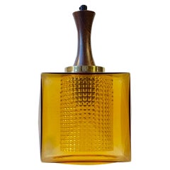 Orrefors Sweden Cubic Hanging Lamp in Amber Glass 