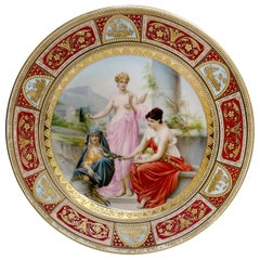 Antique Hand Painted and Gilt Porcelain Cabinet Plate