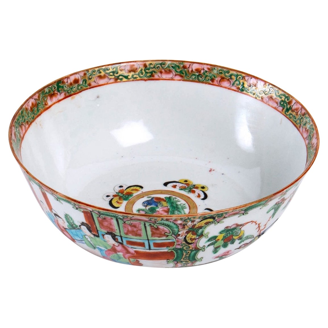 Canton Polychrome Porcelain Circular Cup, Period, Mid-19th Century