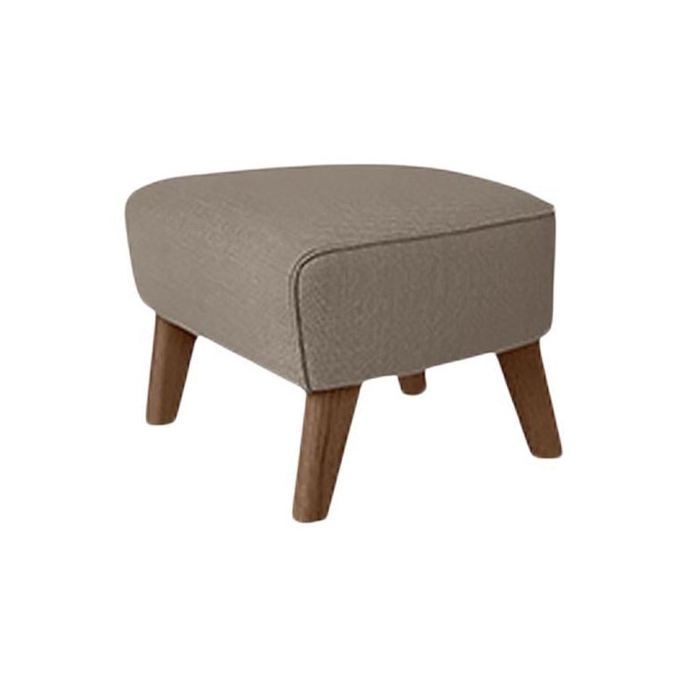 Dark Beige and Smoked Oak Raf Simons Vidar 3 My Own Chair Footstool by Lassen For Sale