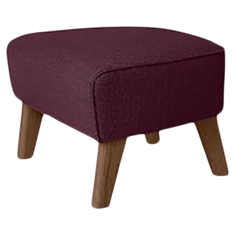 Maroon and Smoked Oak Raf Simons Vidar 3 My Own Chair Footstool by Lassen For Sale