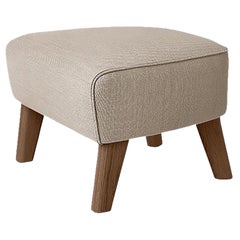 Beige and Smoked Oak Sahco Zero Footstool by Lassen