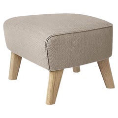 Beige and Natural Oak Sahco Zero Footstool by Lassen