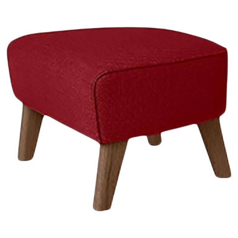 Red and Smoked Oak Raf Simons Vidar 3 My Own Chair Footstool by Lassen For Sale