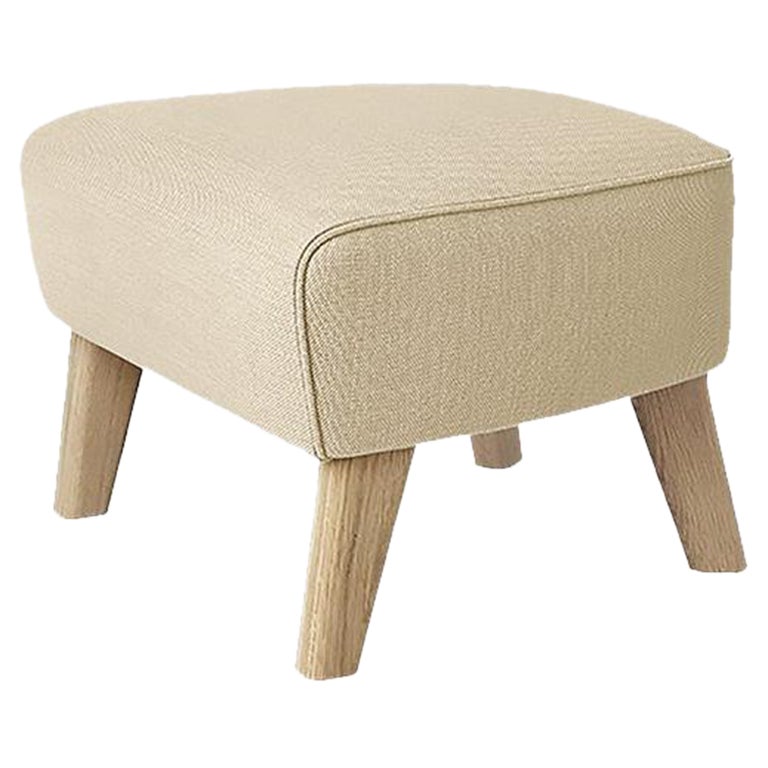 Sand and Natural Oak Sahco Zero Footstool by Lassen For Sale
