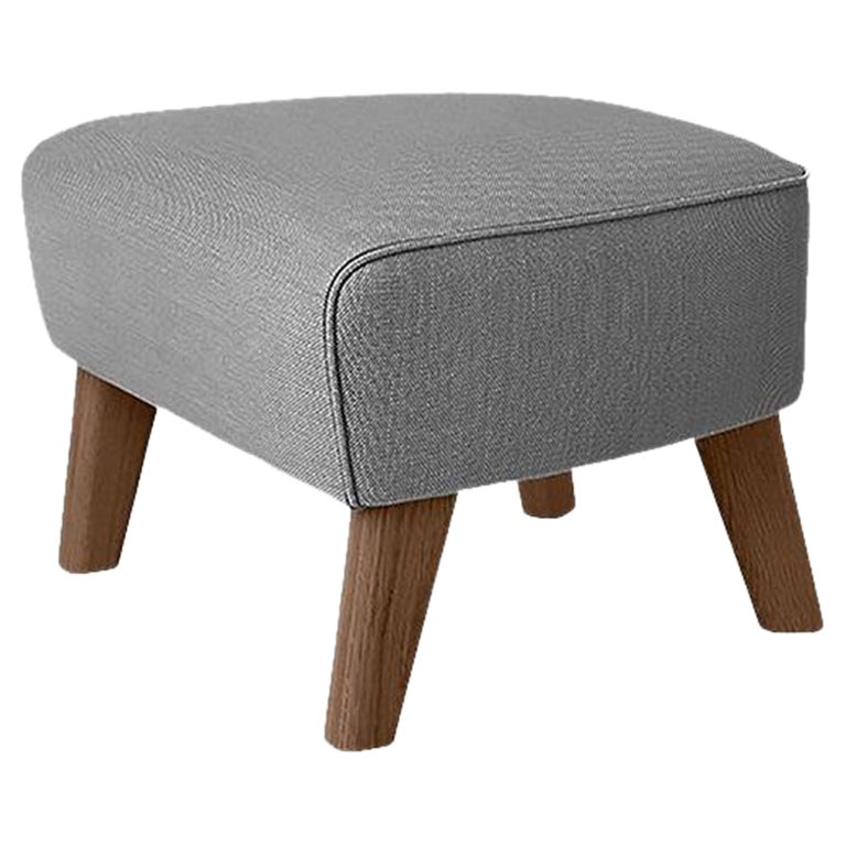 Grey and Smoked Oak Sahco Zero Footstool by Lassen For Sale