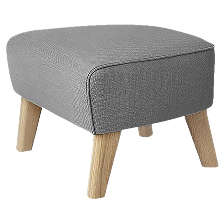 Grey and Natural Oak Sahco Zero Footstool by Lassen For Sale