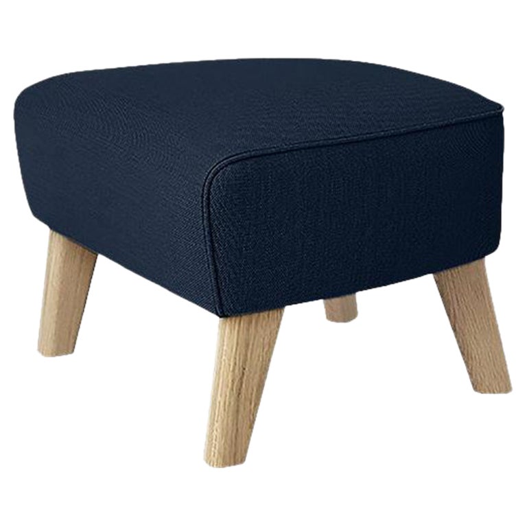 Blue and Natural Oak Sahco Zero Footstool by Lassen