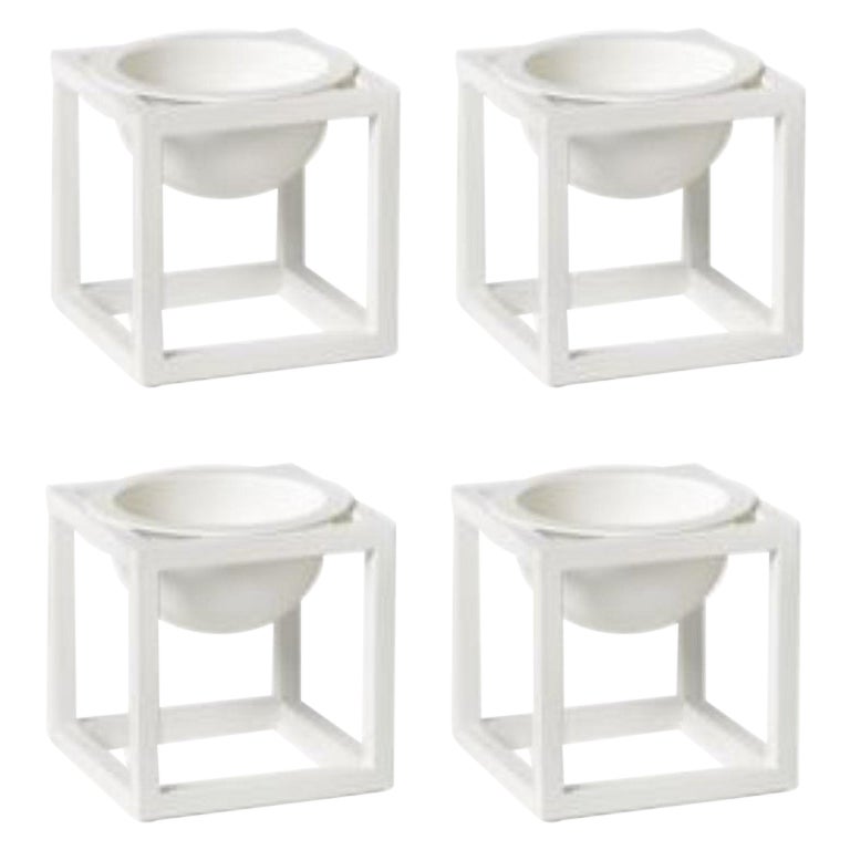 Set di 4 mini ciotole Kubus bianche di By Lassen