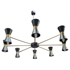 Beautiful Vintage Ceiling Lamp in the Style of Sarfatti Stilnovo, Italy, 1950s