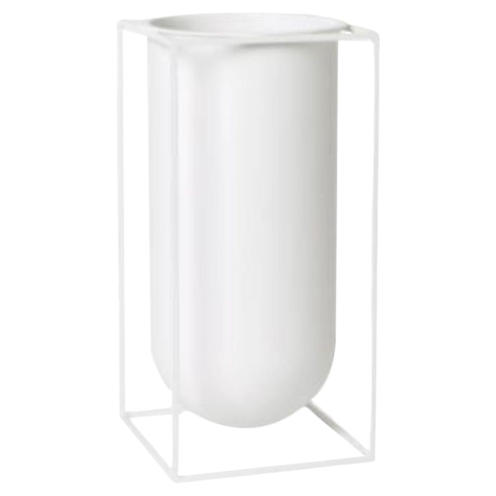 White Nolia Kubus Vase by Lassen For Sale
