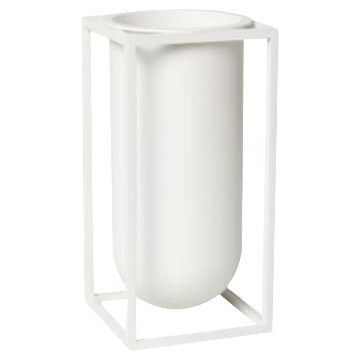 White Lily Kubus Vase by Lassen For Sale