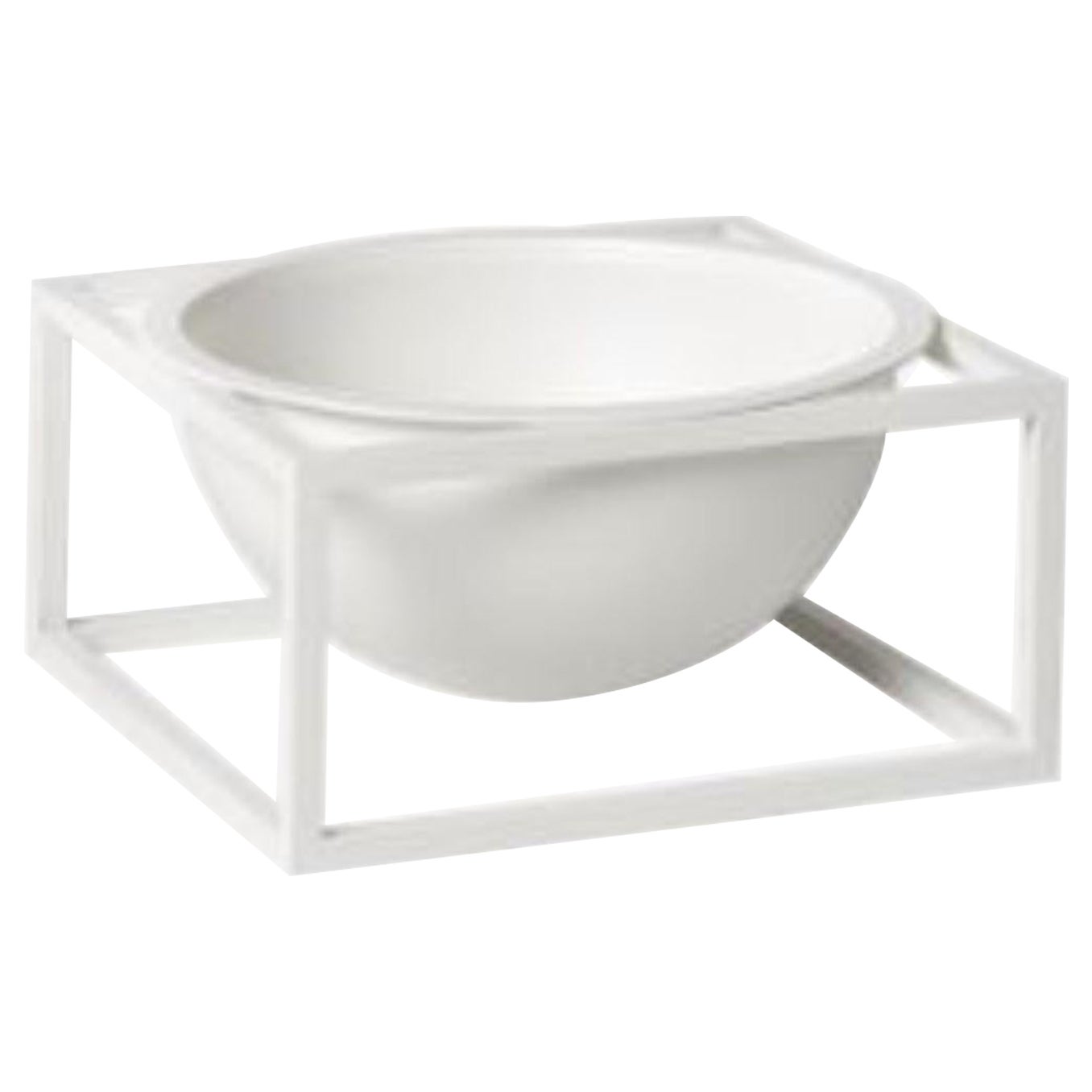 White Small Centerpiece Kubus Bowl by Lassen