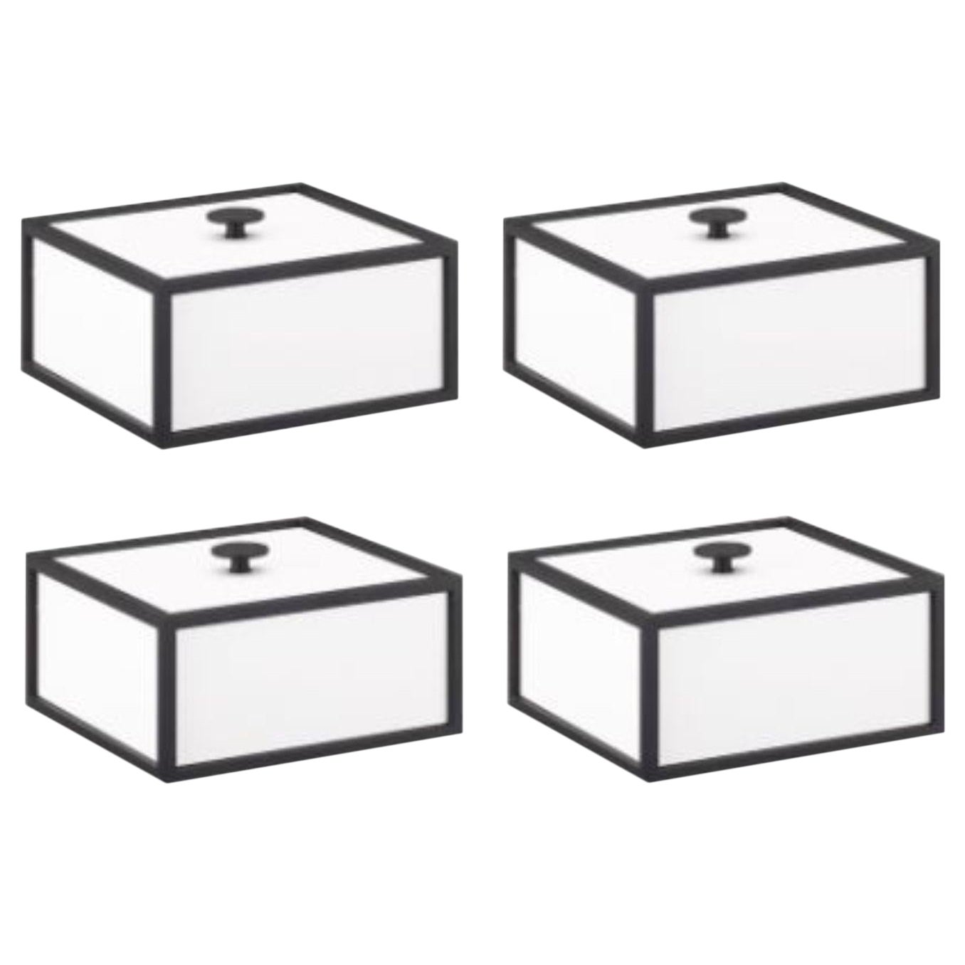 Set of 4 White Frame 14 Box by Lassen