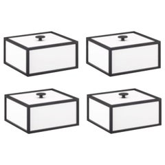 Ensemble de 4 boîtes 14 à cadre blanc de Lassen