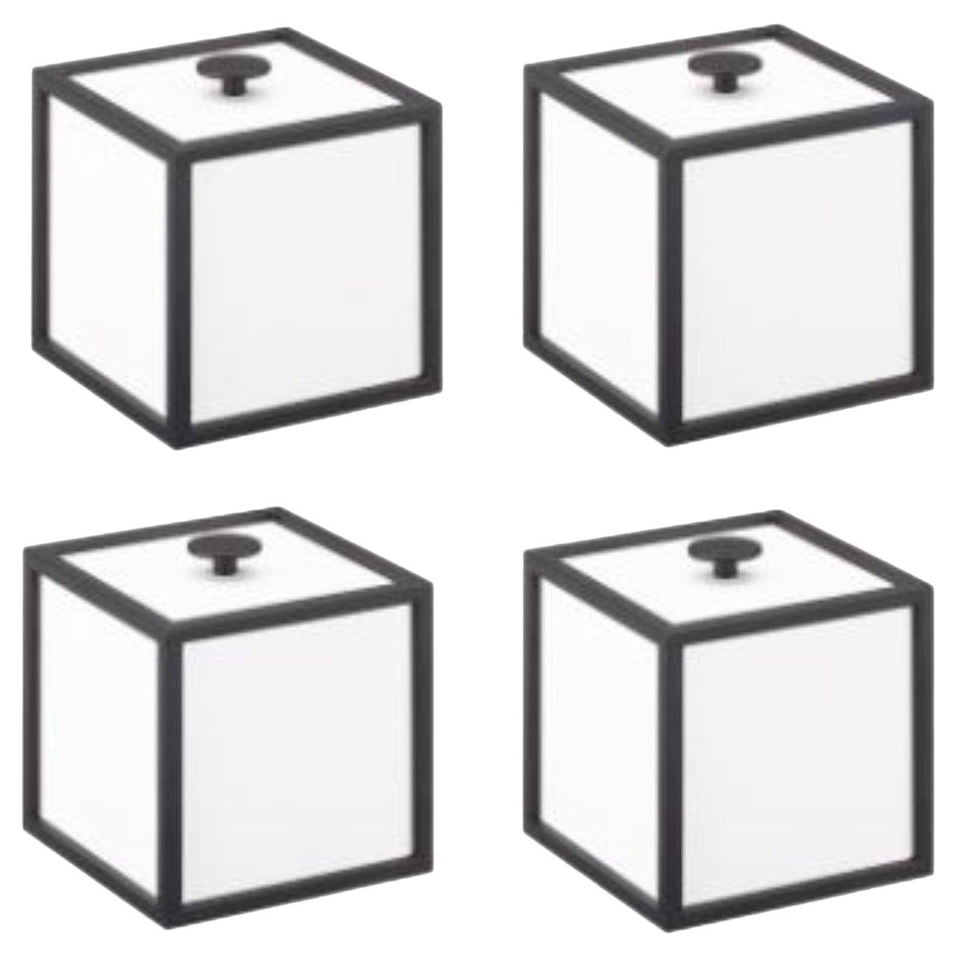 Set of 4 White Frame 10 Box by Lassen