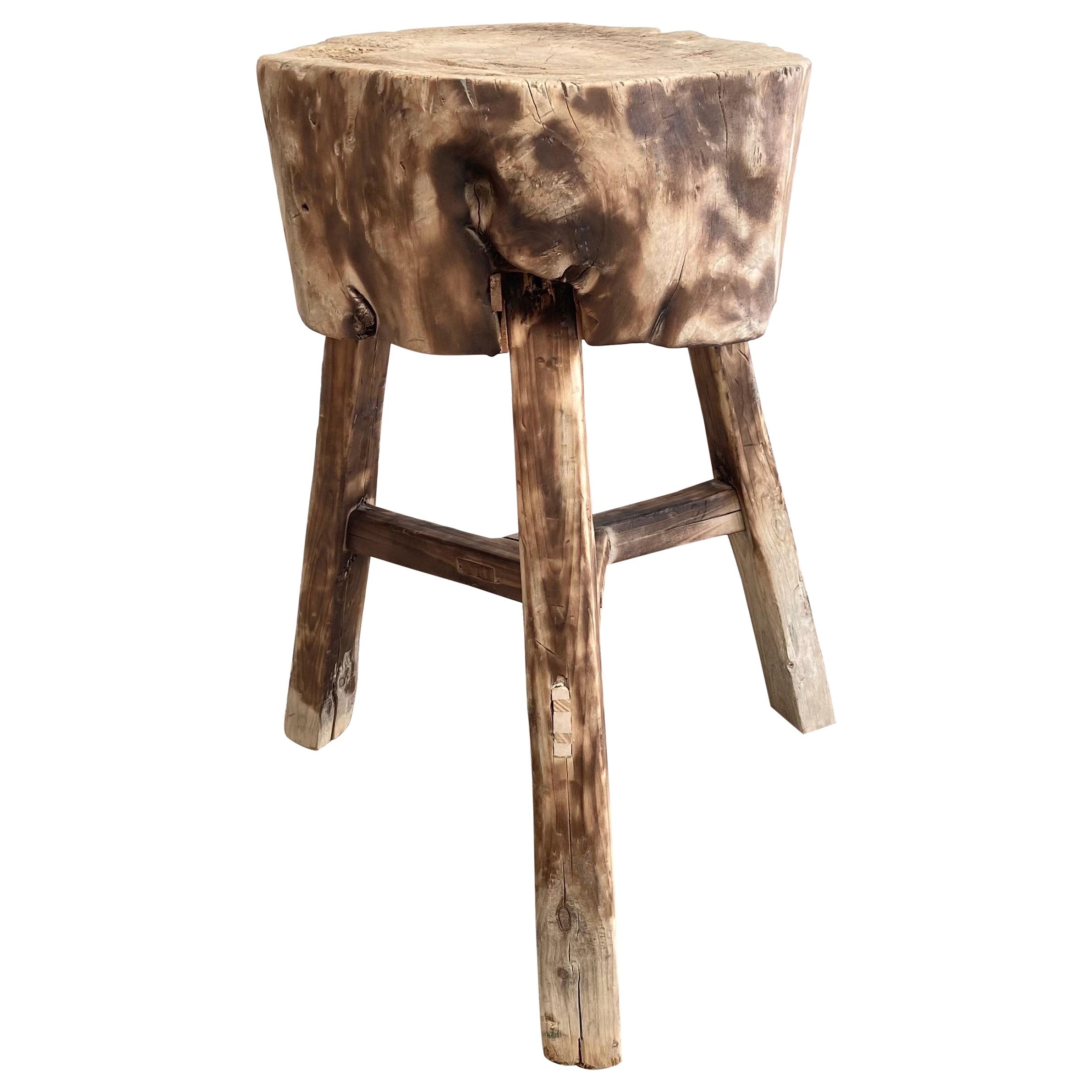 Vintage Chopping Block Stump Side Table For Sale